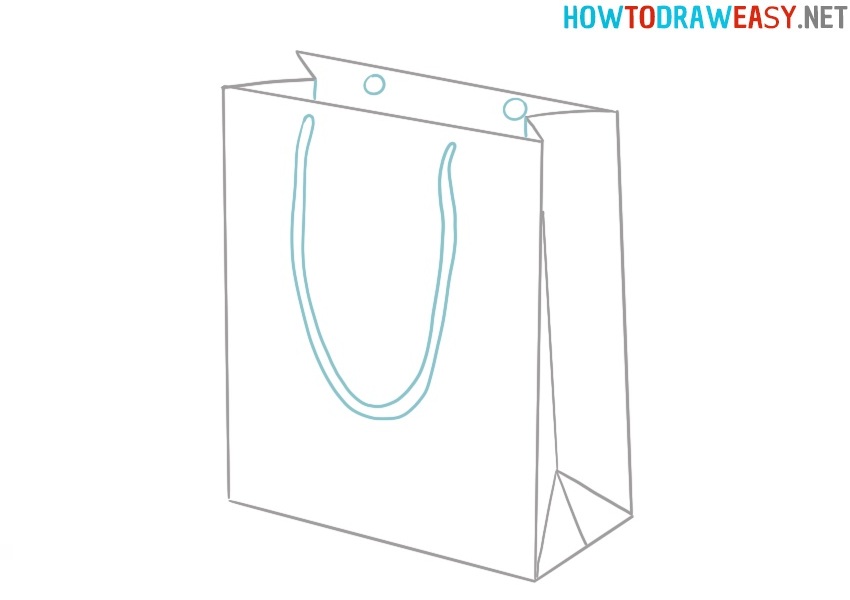 How to draw a paper bag for kids