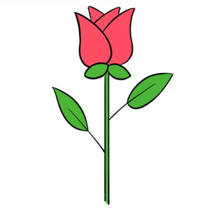 How to draw a rose easy for kids