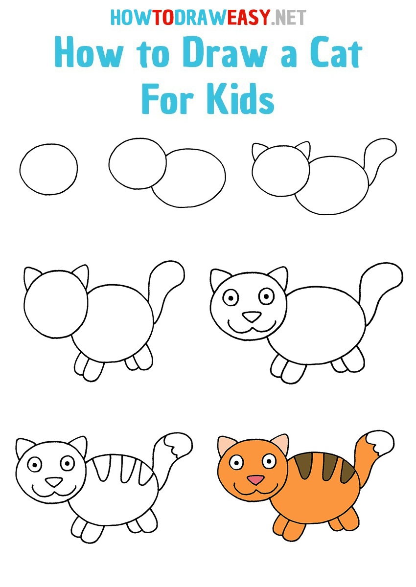 How to Draw a Cat For Kids Step By Step