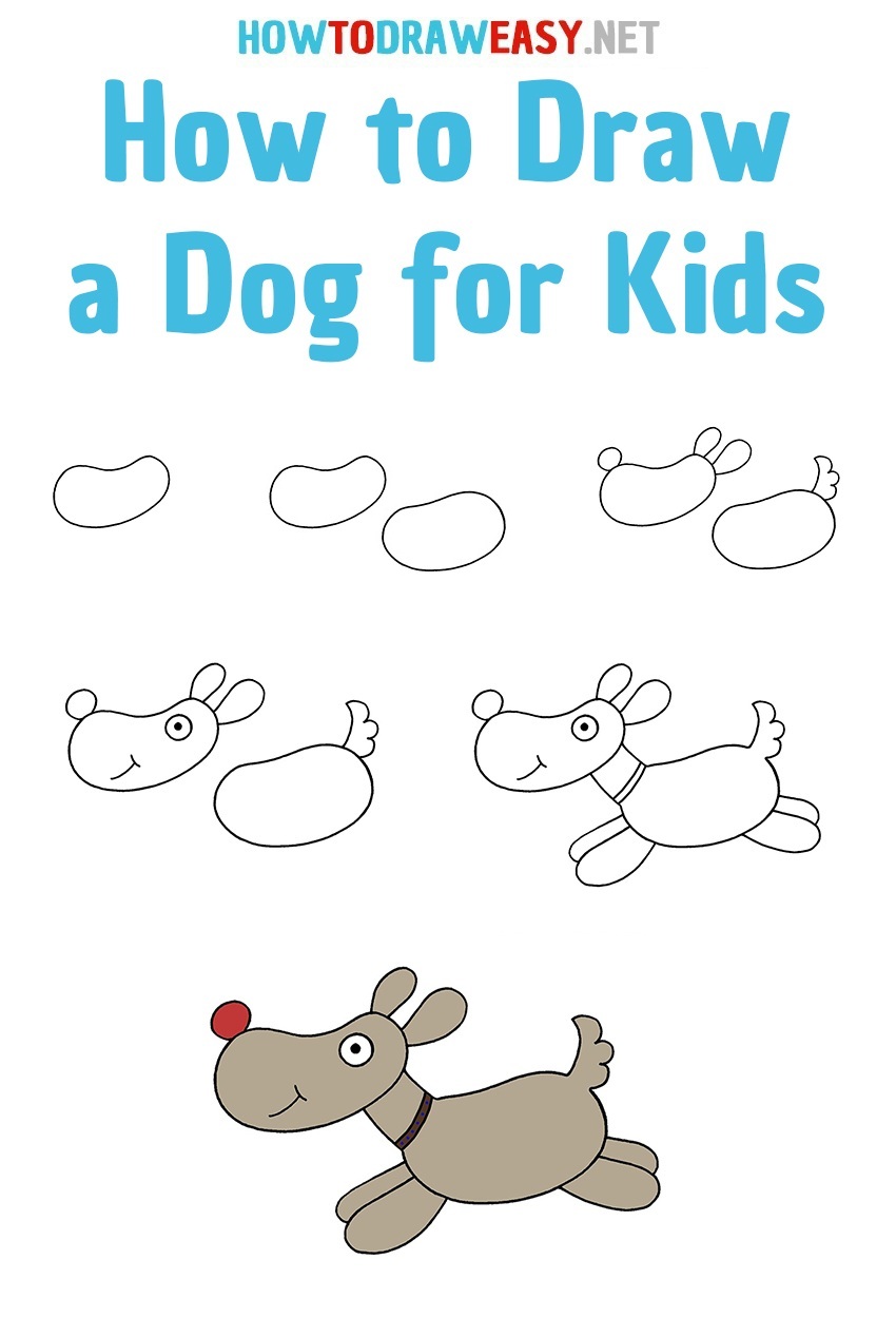 How to Draw a Dog for Kids Step By Step