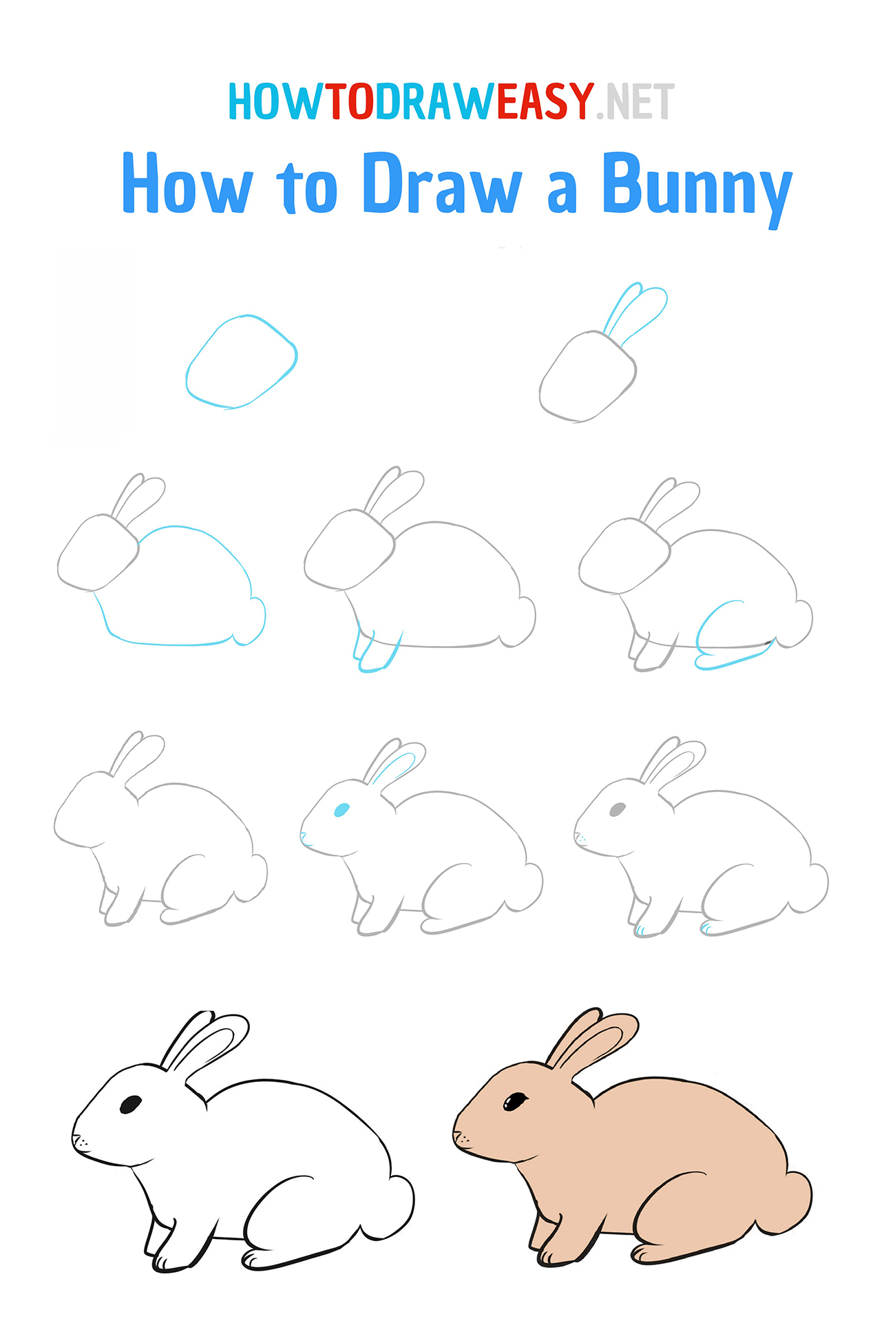 How to draw a bunny easy