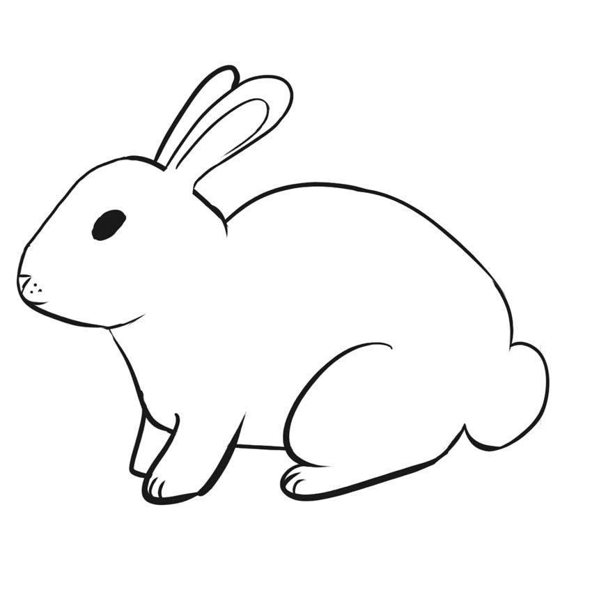 how to draw a bunny easily