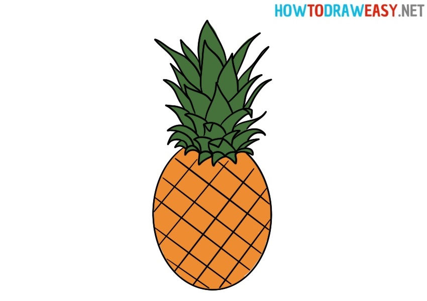 pineapple easy drawing tutorial