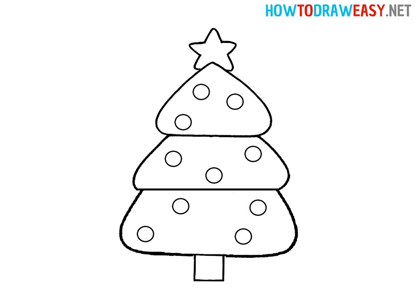 Christmas Tree Easy Drawing Tutorial