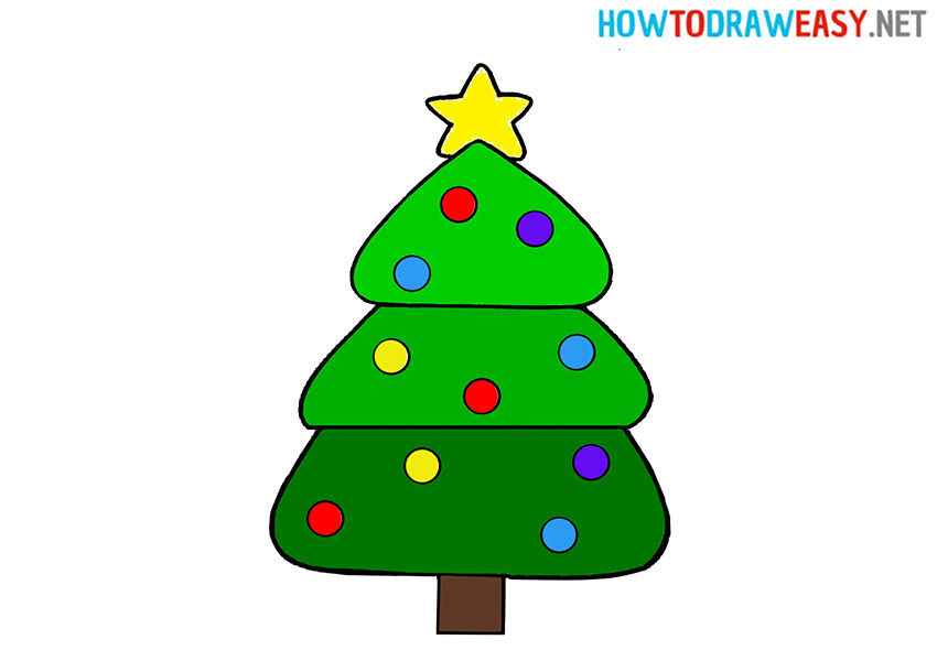 Drawing a Christmas Tree for Kids