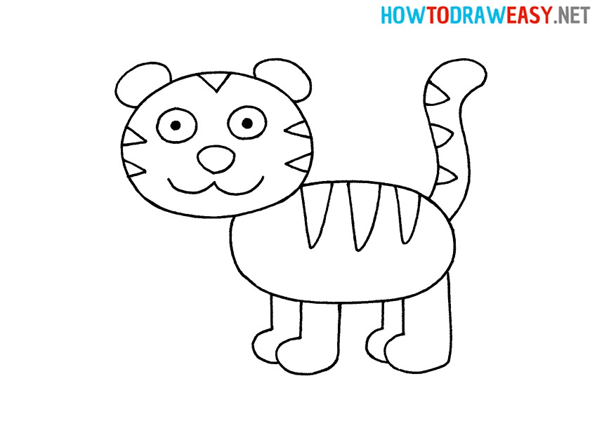 Drawing a Tiger for Kids