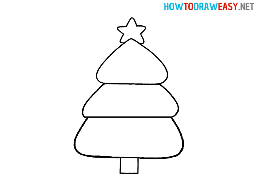 Easy Drawing a Christmas Tree