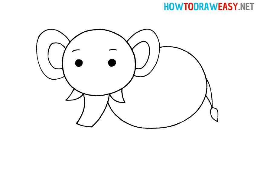 Elephant Easy Drawing Tutorial