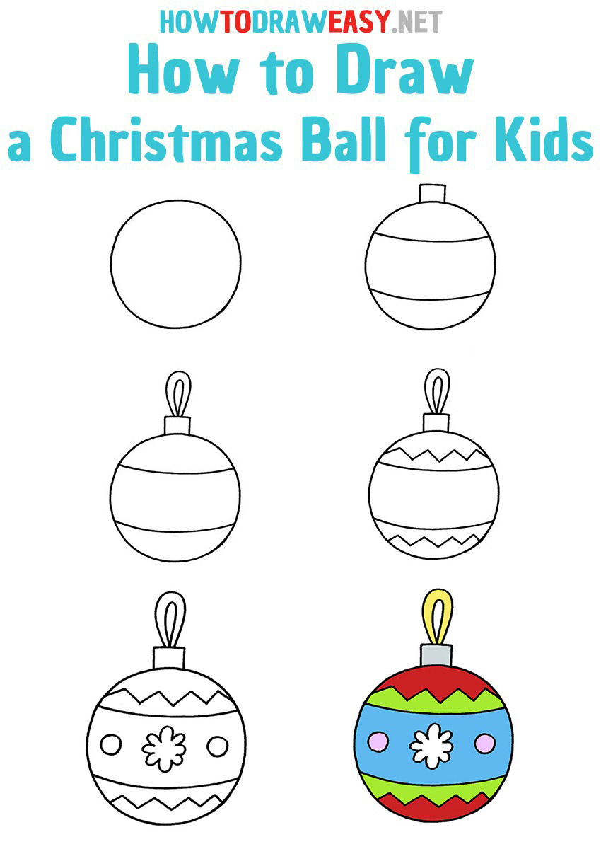 How to Draw a Christmas Ball Step by Step
