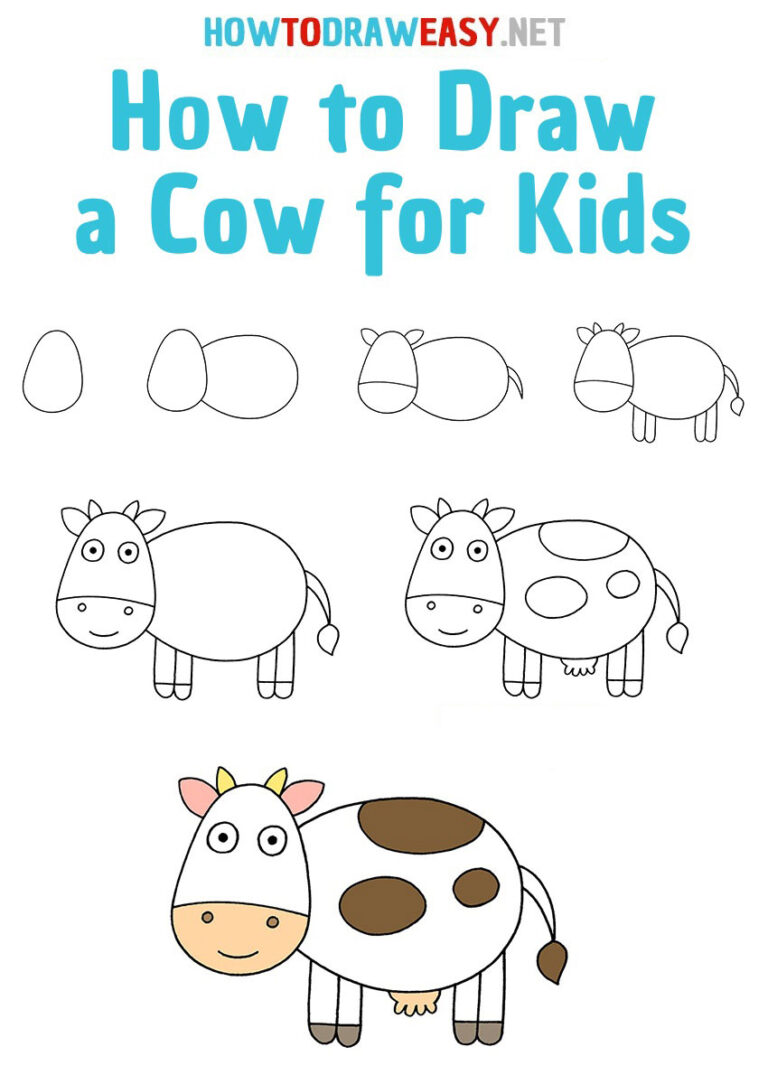 How to Draw a Cow Step by Step for Kids Mowll Myserien