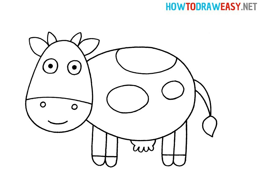 How to Draw a Cow For Kids