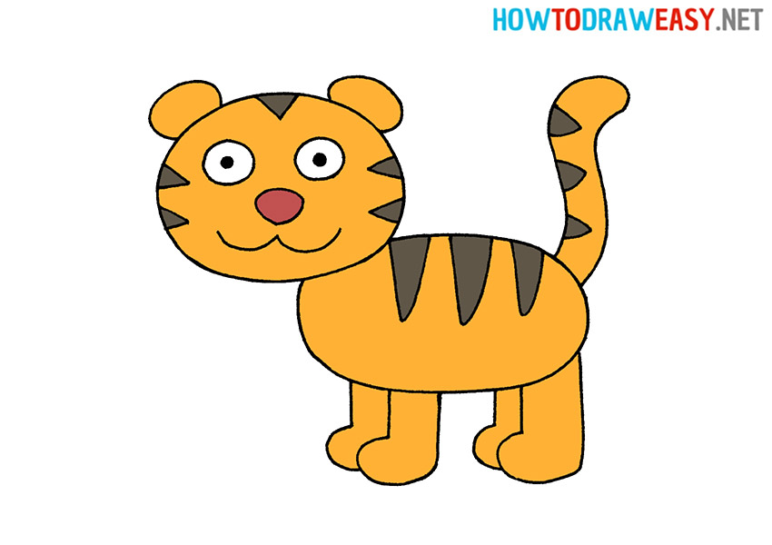 How to Draw a Easy Tiger