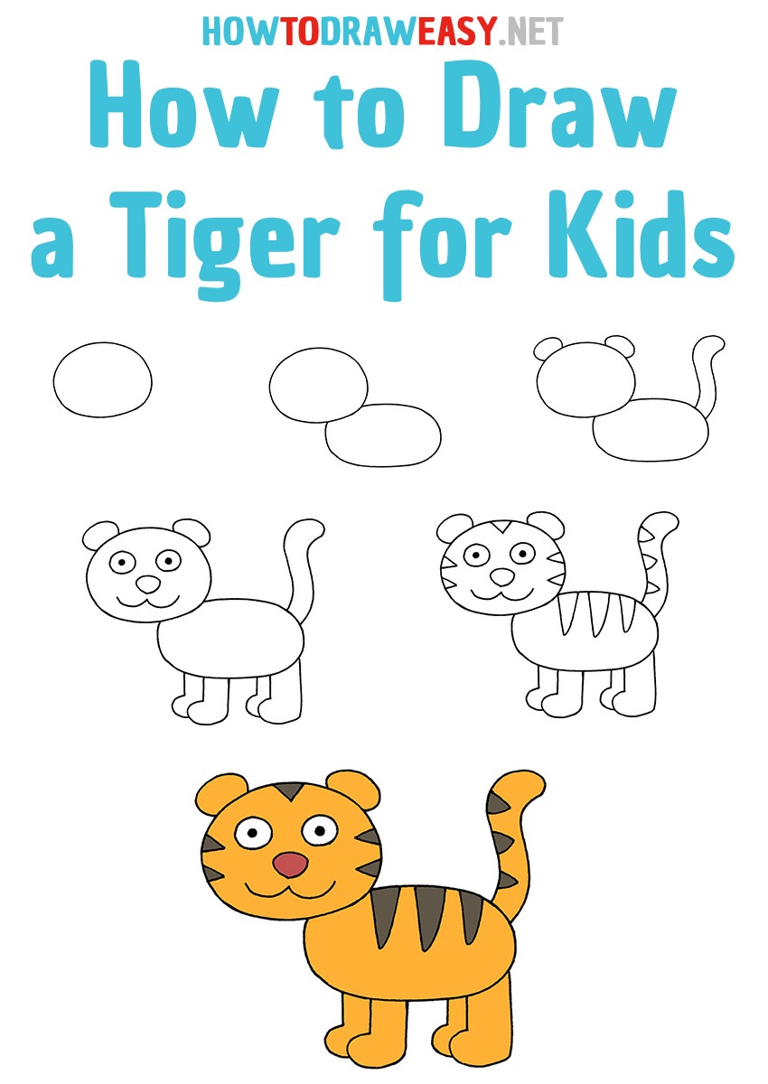 How to Draw a Tiger for Kids - How to Draw Easy