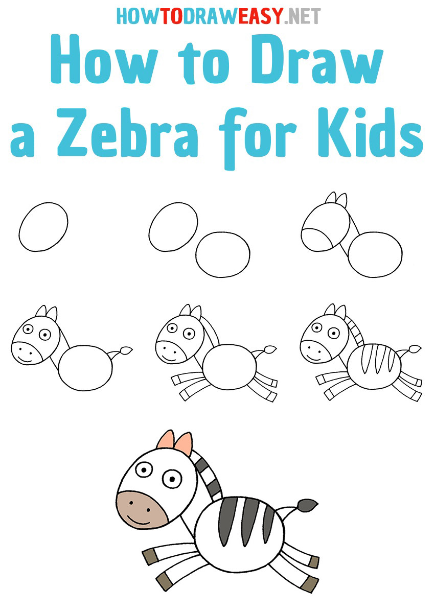 How to Draw a Zebra for Kids - How to Draw Easy