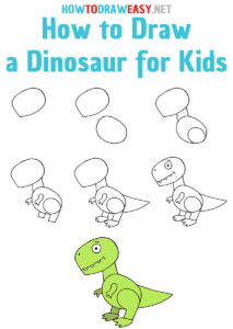 How to Draw a Dinosaur for Kids - How to Draw Easy