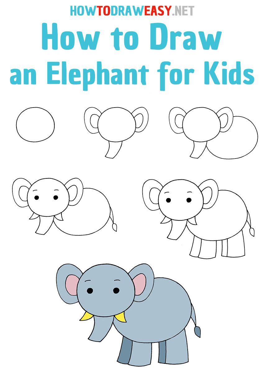 How to Draw an Elephant for Kids Step by Step