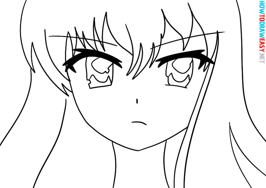 anime girls face drawing easy