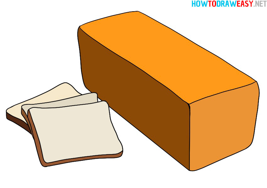 how to draw a bread