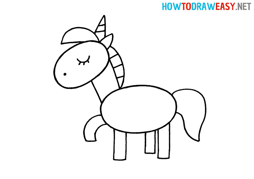 how to draw a cartoon unicorn
