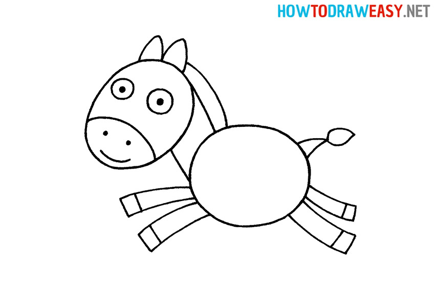 how to draw a cartoon zebra