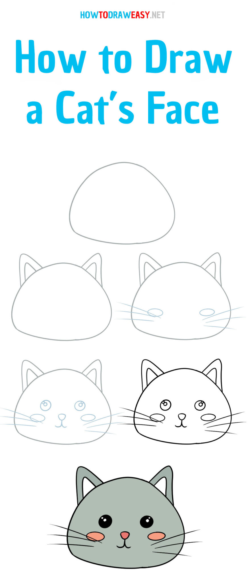 How to Draw a Cat's Face - How to Draw Easy