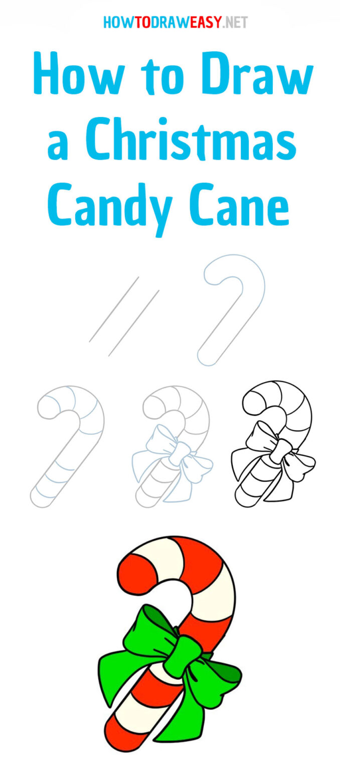 How to Draw a Christmas Candy Cane How to Draw Easy