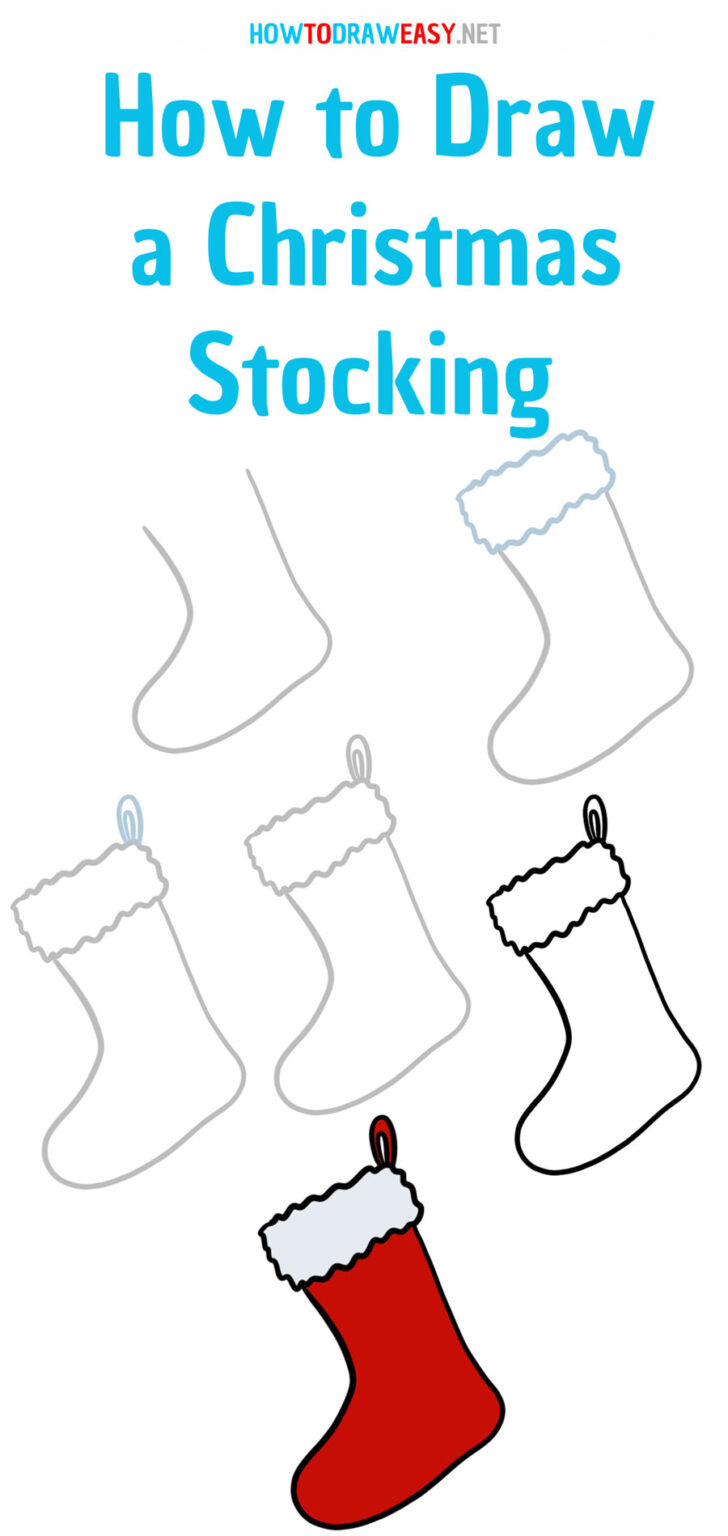 How to Draw a Christmas Stocking - How to Draw Easy