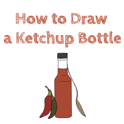 how to draw a ketchup bottle for beginners