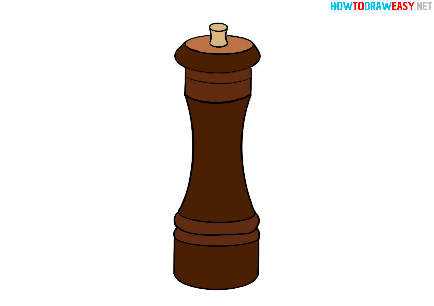how to draw a pepper mill