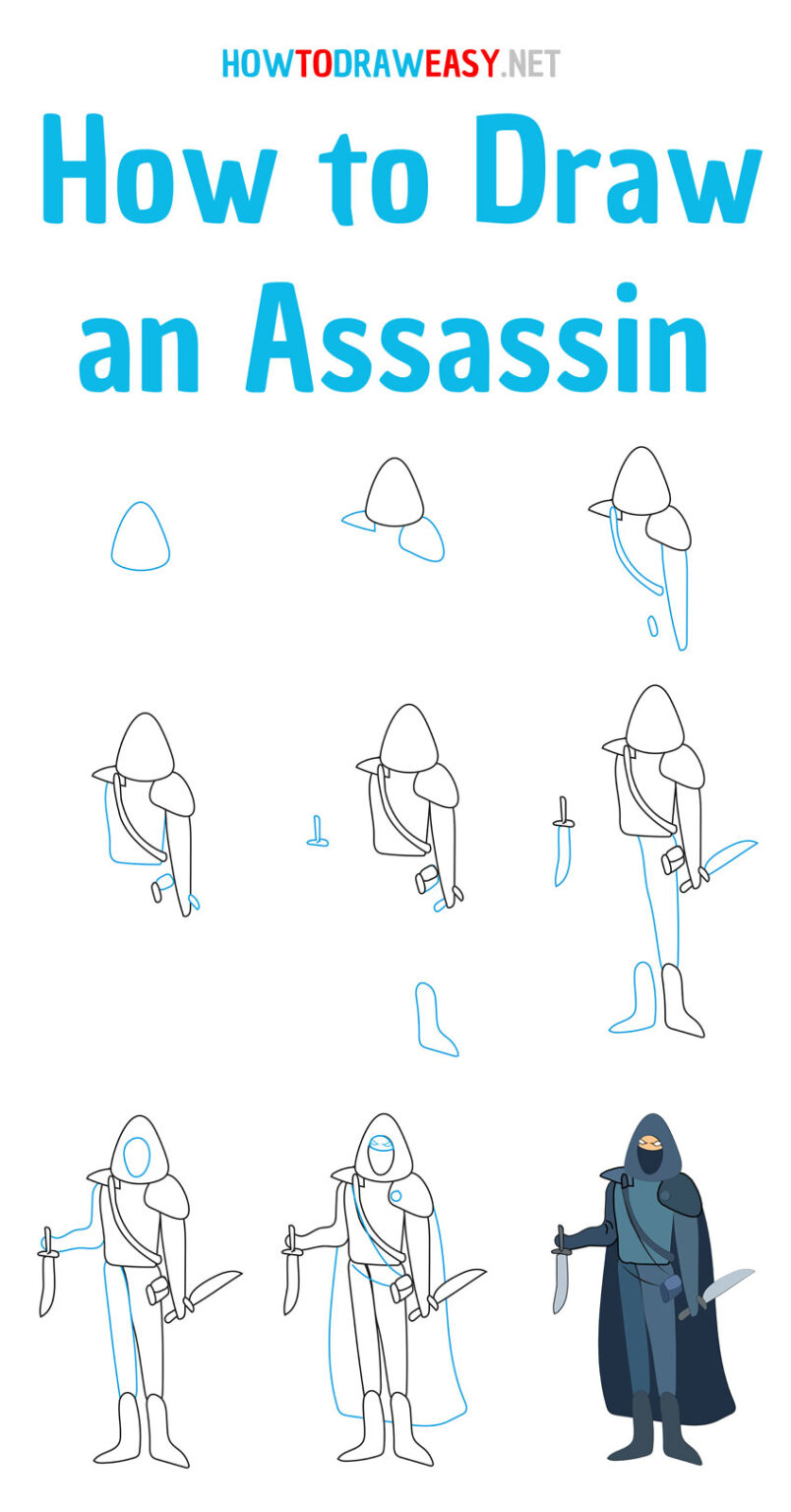 How to Draw an Assassin - How to Draw Easy
