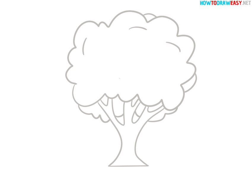 how to draw an oak tree