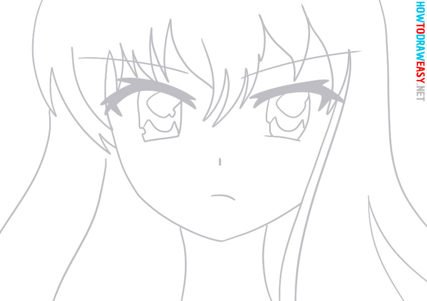 how to draw anime girl head