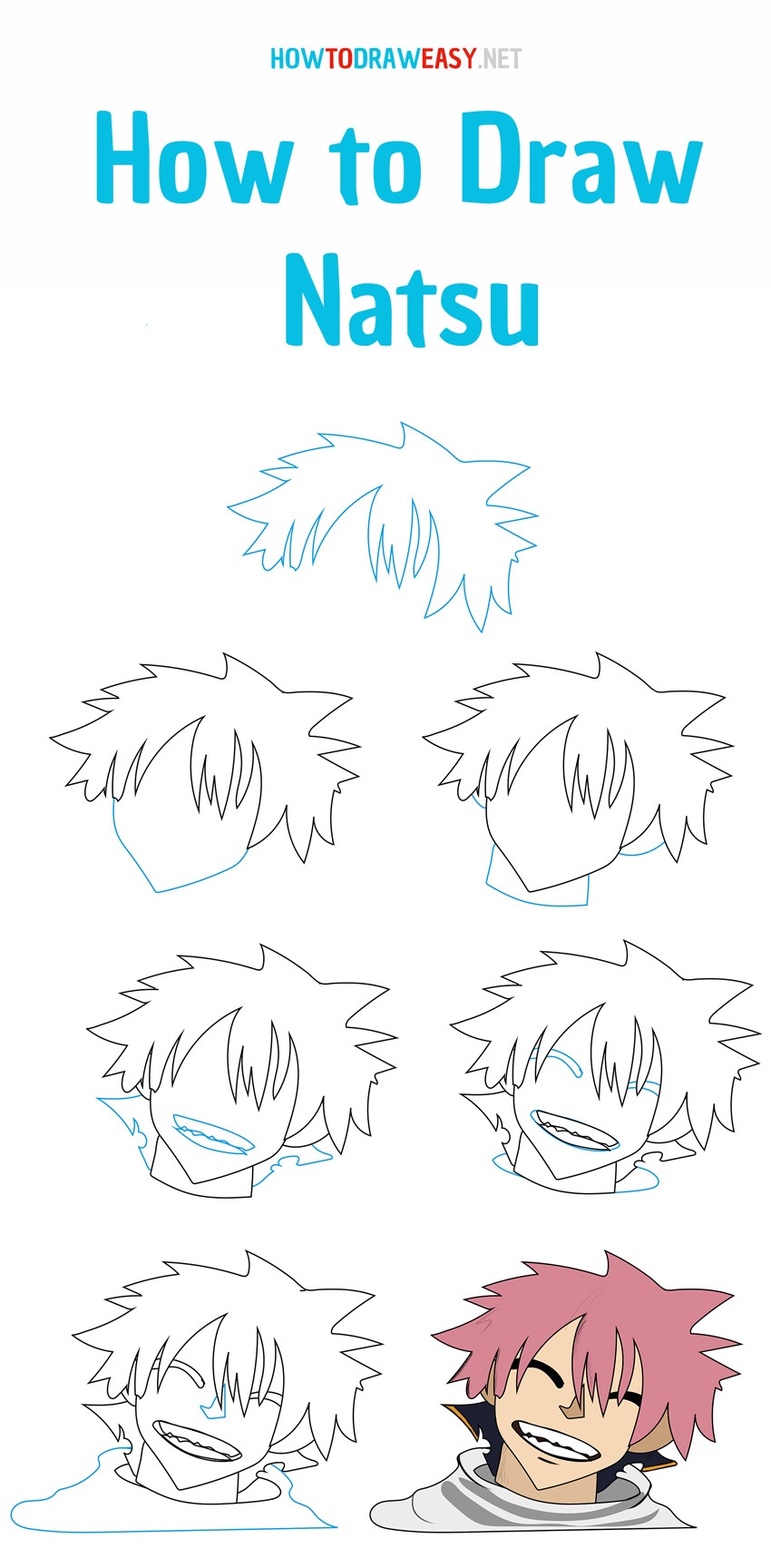 how to draw natsu for beginners