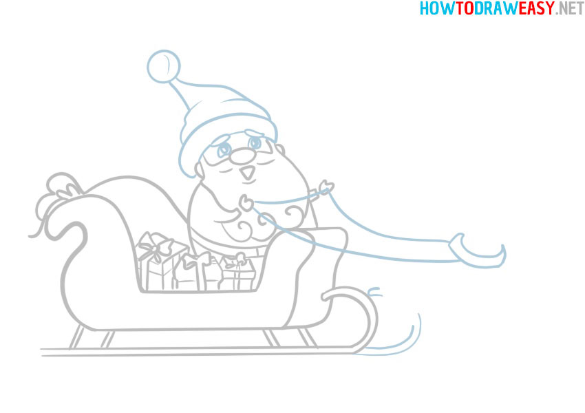santa-and-reindeer-drawing