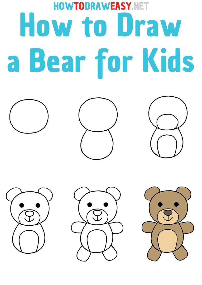 how to draw a bear Bear draw drawing bears outline brown basically nose ...