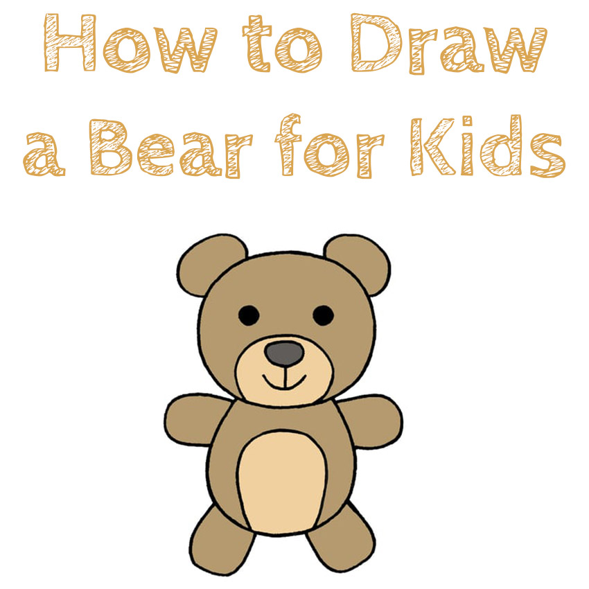 How To Draw A Bear For Kids How To Draw Easy