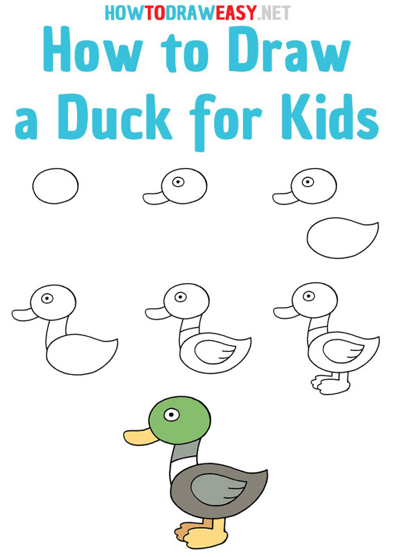 How To Draw A Duck Step By Step For Kids