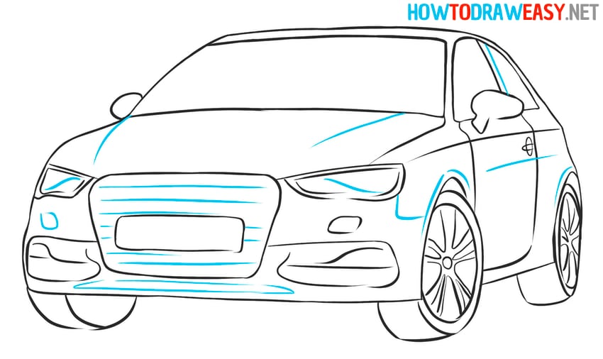 audi a3 hatchback drawing simple