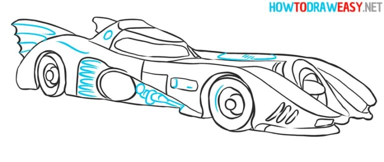 How to Draw the Batmobile - How to Draw Easy