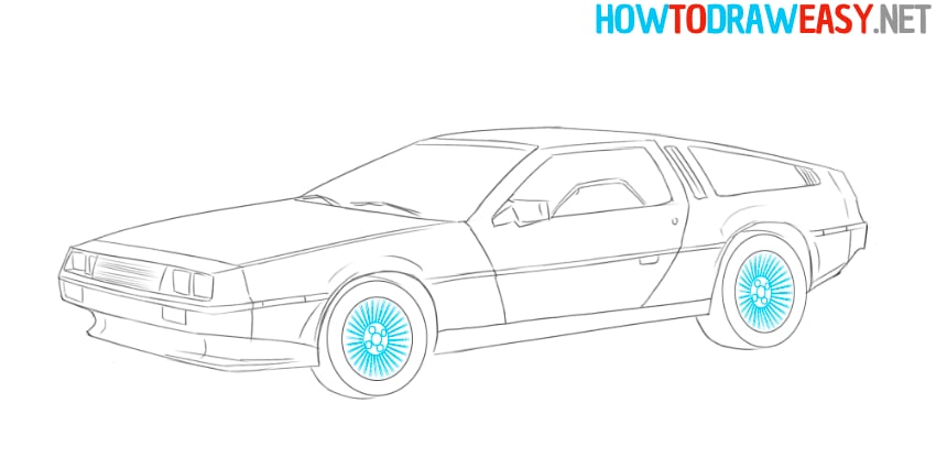car from back to the future draw