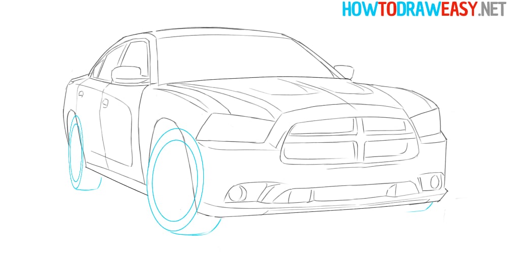 car wheels drawing tutorial