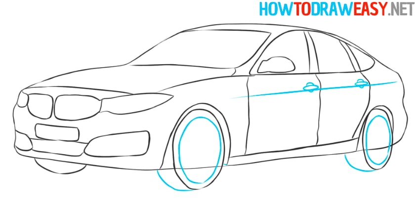 car wheels sketching