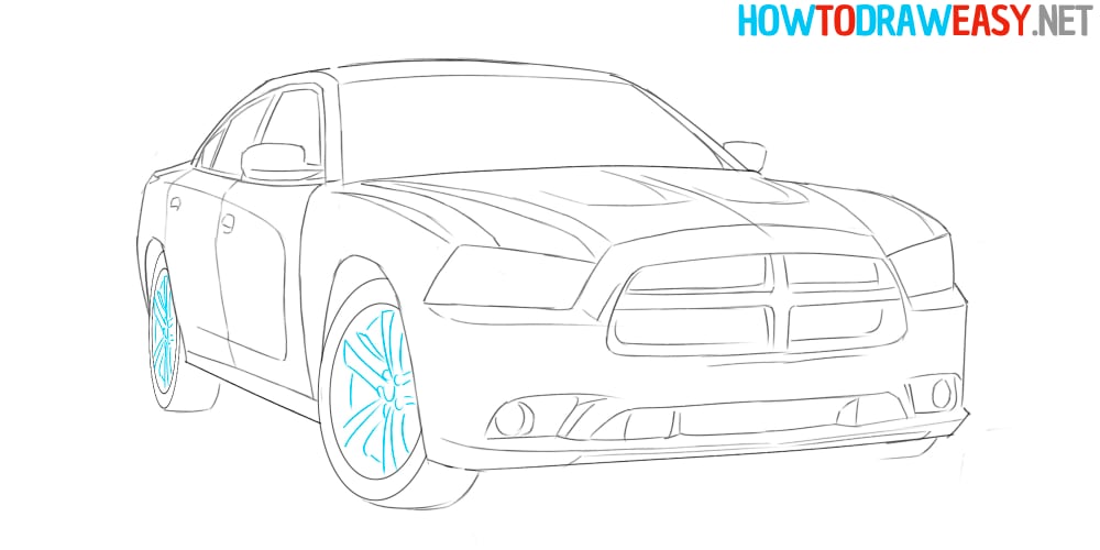 cars rims drawing tutorial easy
