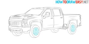 How to Draw a Chevrolet Silverado - How to Draw Easy