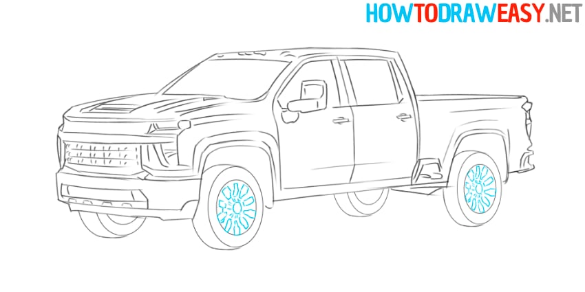 chevy truck rims drawing