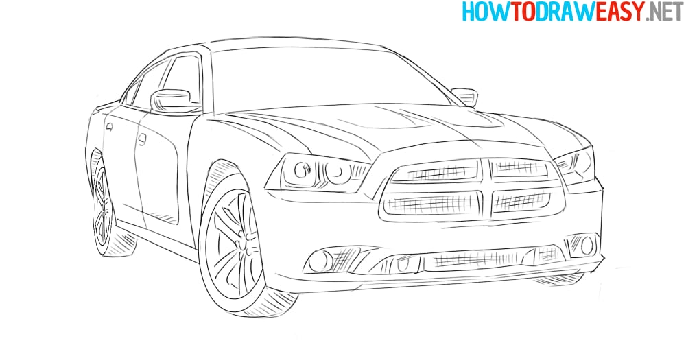 dodge charger drawing tutorial