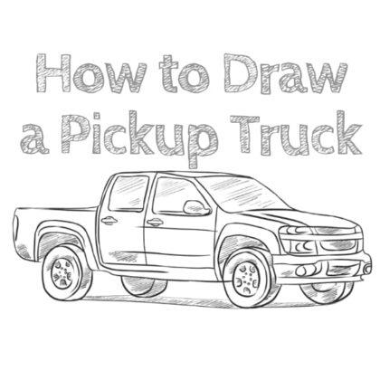 draw pickup truck simple sketch