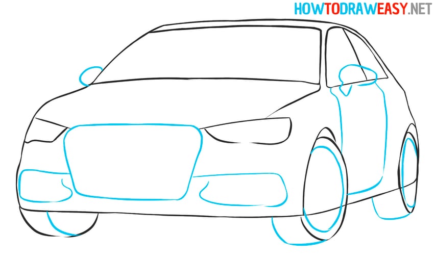 hatchback car drawing