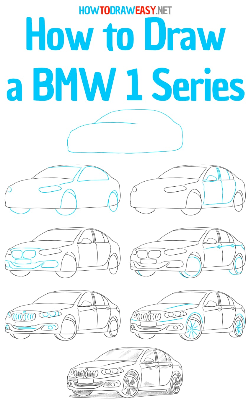 how to draw a bmw 1 series step by step