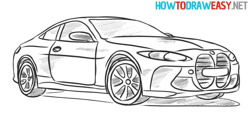 how to draw a bmw m4 for beginners